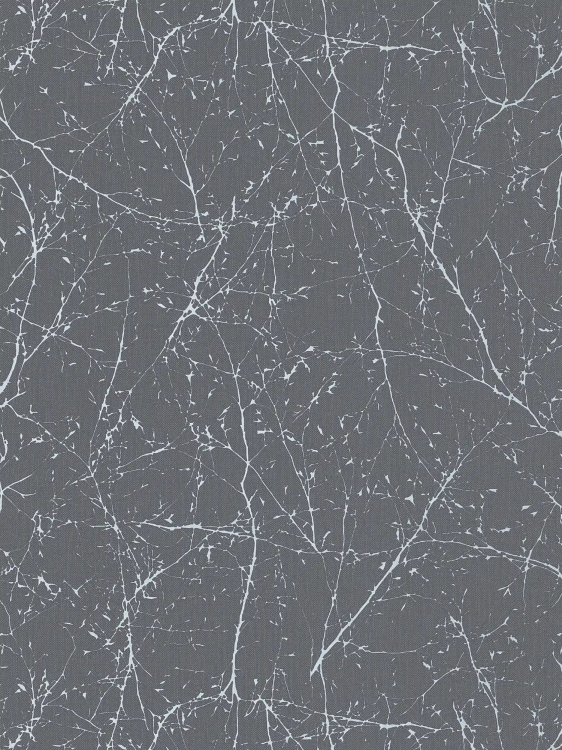 טפט ענפים לבנים על רקע אפור כהה דגם 305072