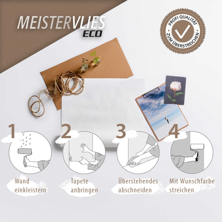 טפט לבן לצביעה במרקם סיבים אנכיים דגם 963413 – תמונה 4